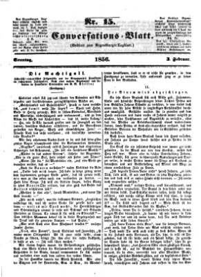 Regensburger Conversations-Blatt (Regensburger Tagblatt) Sonntag 3. Februar 1856