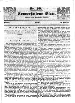 Regensburger Conversations-Blatt (Regensburger Tagblatt) Freitag 15. Februar 1856