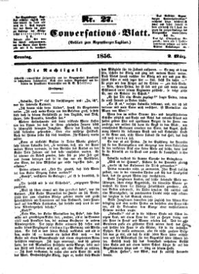 Regensburger Conversations-Blatt (Regensburger Tagblatt) Sonntag 2. März 1856