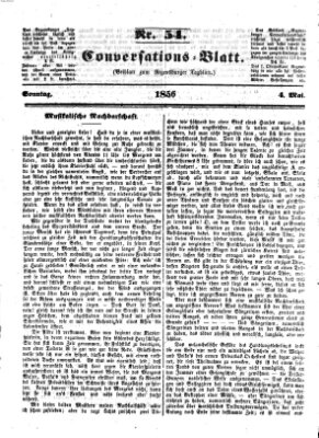 Regensburger Conversations-Blatt (Regensburger Tagblatt) Sonntag 4. Mai 1856