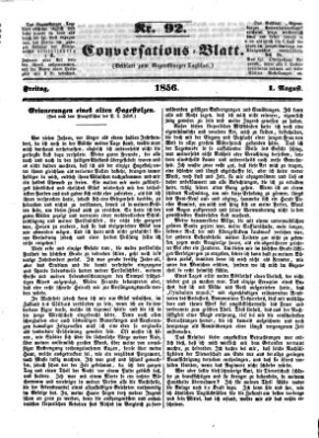 Regensburger Conversations-Blatt (Regensburger Tagblatt) Freitag 1. August 1856