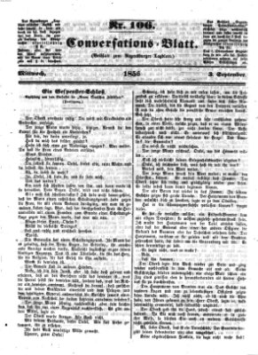 Regensburger Conversations-Blatt (Regensburger Tagblatt) Mittwoch 3. September 1856