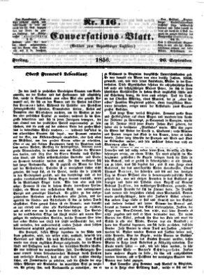 Regensburger Conversations-Blatt (Regensburger Tagblatt) Freitag 26. September 1856