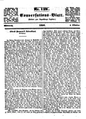 Regensburger Conversations-Blatt (Regensburger Tagblatt) Mittwoch 1. Oktober 1856