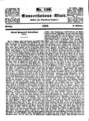 Regensburger Conversations-Blatt (Regensburger Tagblatt) Freitag 3. Oktober 1856