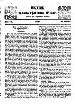 Regensburger Conversations-Blatt (Regensburger Tagblatt) Mittwoch 29. Oktober 1856