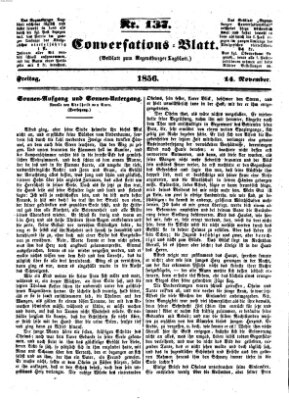 Regensburger Conversations-Blatt (Regensburger Tagblatt) Freitag 14. November 1856