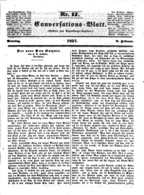 Regensburger Conversations-Blatt (Regensburger Tagblatt) Sonntag 8. Februar 1857