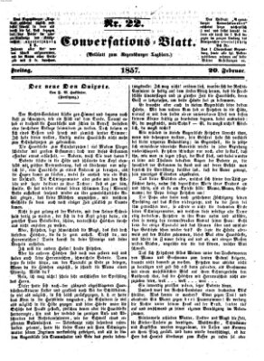 Regensburger Conversations-Blatt (Regensburger Tagblatt) Freitag 20. Februar 1857