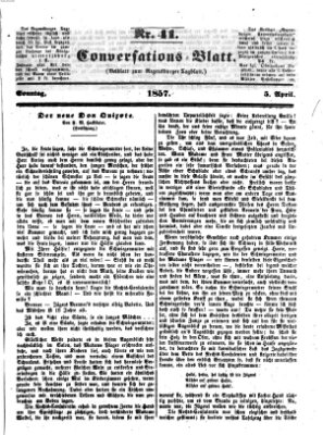 Regensburger Conversations-Blatt (Regensburger Tagblatt) Sonntag 5. April 1857