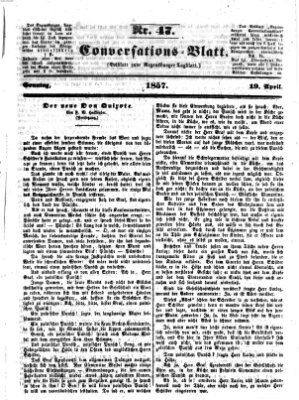 Regensburger Conversations-Blatt (Regensburger Tagblatt) Sonntag 19. April 1857