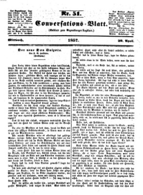 Regensburger Conversations-Blatt (Regensburger Tagblatt) Mittwoch 29. April 1857