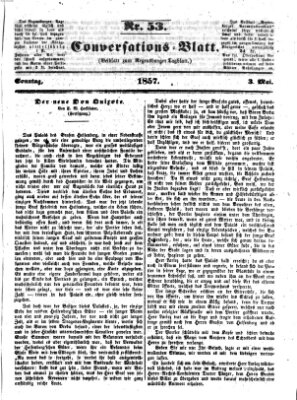 Regensburger Conversations-Blatt (Regensburger Tagblatt) Sonntag 3. Mai 1857