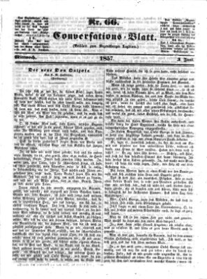 Regensburger Conversations-Blatt (Regensburger Tagblatt) Mittwoch 3. Juni 1857