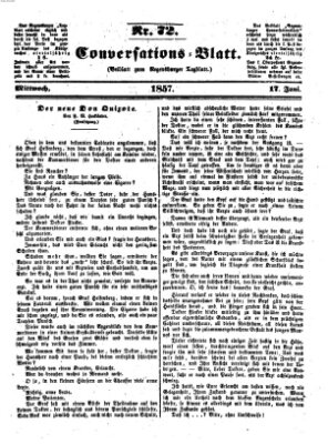 Regensburger Conversations-Blatt (Regensburger Tagblatt) Mittwoch 17. Juni 1857