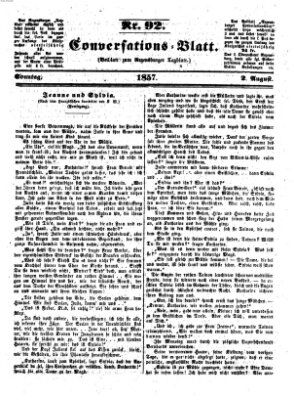 Regensburger Conversations-Blatt (Regensburger Tagblatt) Sonntag 2. August 1857