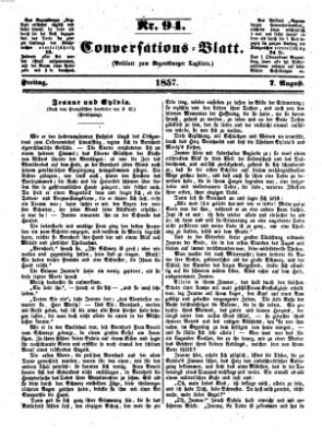 Regensburger Conversations-Blatt (Regensburger Tagblatt) Freitag 7. August 1857