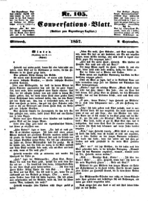 Regensburger Conversations-Blatt (Regensburger Tagblatt) Mittwoch 2. September 1857