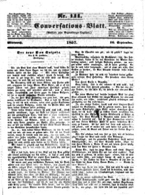 Regensburger Conversations-Blatt (Regensburger Tagblatt) Mittwoch 16. September 1857