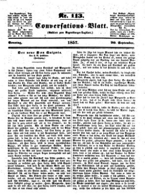 Regensburger Conversations-Blatt (Regensburger Tagblatt) Sonntag 20. September 1857