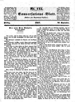 Regensburger Conversations-Blatt (Regensburger Tagblatt) Freitag 25. September 1857