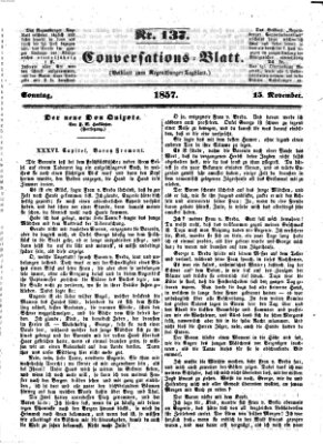 Regensburger Conversations-Blatt (Regensburger Tagblatt) Sonntag 15. November 1857