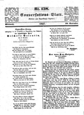 Regensburger Conversations-Blatt (Regensburger Tagblatt) Mittwoch 18. November 1857