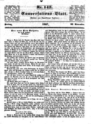 Regensburger Conversations-Blatt (Regensburger Tagblatt) Freitag 27. November 1857