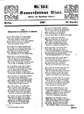 Regensburger Conversations-Blatt (Regensburger Tagblatt) Freitag 25. Dezember 1857