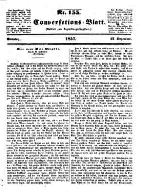 Regensburger Conversations-Blatt (Regensburger Tagblatt) Sonntag 27. Dezember 1857