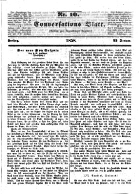 Regensburger Conversations-Blatt (Regensburger Tagblatt) Freitag 22. Januar 1858