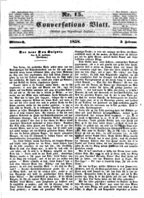 Regensburger Conversations-Blatt (Regensburger Tagblatt) Mittwoch 3. Februar 1858