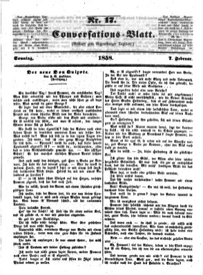 Regensburger Conversations-Blatt (Regensburger Tagblatt) Sonntag 7. Februar 1858