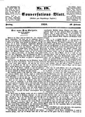 Regensburger Conversations-Blatt (Regensburger Tagblatt) Freitag 12. Februar 1858