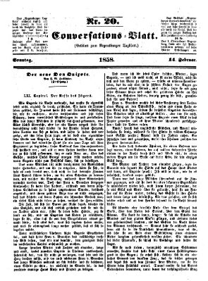 Regensburger Conversations-Blatt (Regensburger Tagblatt) Sonntag 14. Februar 1858