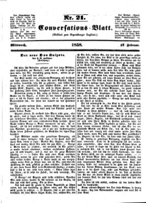 Regensburger Conversations-Blatt (Regensburger Tagblatt) Mittwoch 17. Februar 1858