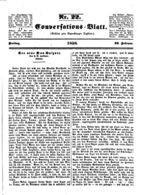 Regensburger Conversations-Blatt (Regensburger Tagblatt) Freitag 19. Februar 1858