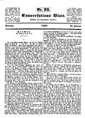 Regensburger Conversations-Blatt (Regensburger Tagblatt) Sonntag 21. Februar 1858