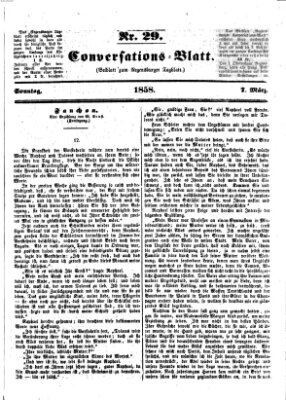 Regensburger Conversations-Blatt (Regensburger Tagblatt) Sonntag 7. März 1858