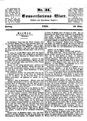 Regensburger Conversations-Blatt (Regensburger Tagblatt) Freitag 12. März 1858