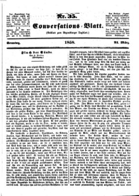 Regensburger Conversations-Blatt (Regensburger Tagblatt) Sonntag 21. März 1858