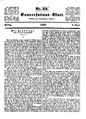 Regensburger Conversations-Blatt (Regensburger Tagblatt) Freitag 9. April 1858