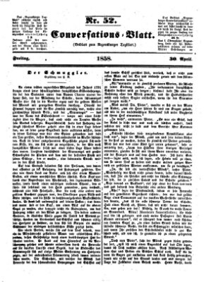 Regensburger Conversations-Blatt (Regensburger Tagblatt) Freitag 30. April 1858