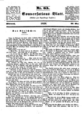 Regensburger Conversations-Blatt (Regensburger Tagblatt) Mittwoch 26. Mai 1858