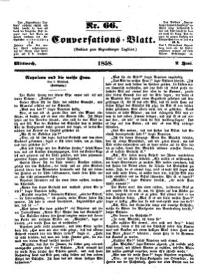 Regensburger Conversations-Blatt (Regensburger Tagblatt) Mittwoch 2. Juni 1858