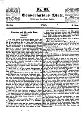 Regensburger Conversations-Blatt (Regensburger Tagblatt) Freitag 4. Juni 1858