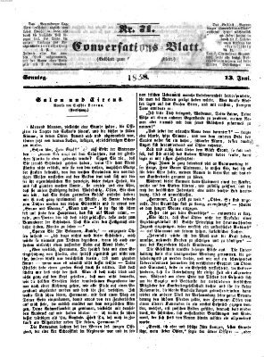 Regensburger Conversations-Blatt (Regensburger Tagblatt) Sonntag 13. Juni 1858