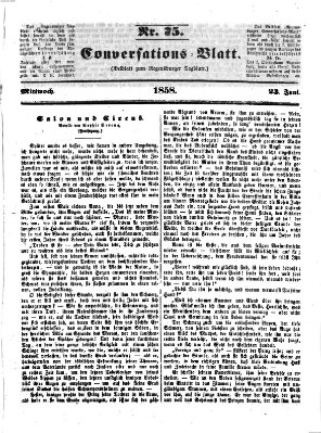 Regensburger Conversations-Blatt (Regensburger Tagblatt) Mittwoch 23. Juni 1858