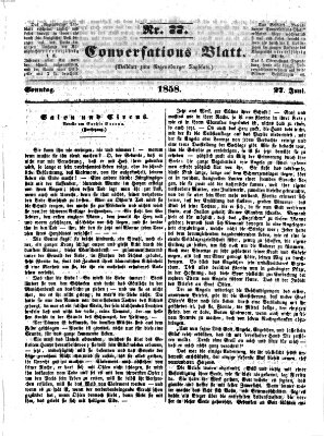 Regensburger Conversations-Blatt (Regensburger Tagblatt) Sonntag 27. Juni 1858