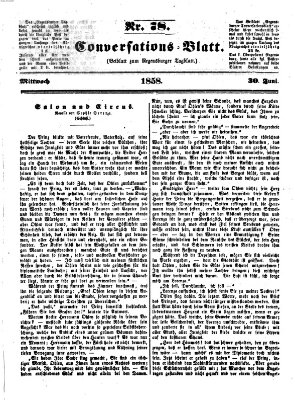 Regensburger Conversations-Blatt (Regensburger Tagblatt) Mittwoch 30. Juni 1858